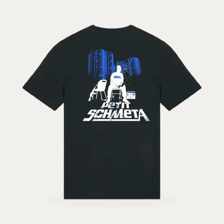 T-shirt Black Marché Petit Schmeta noir et bleu – vue 2