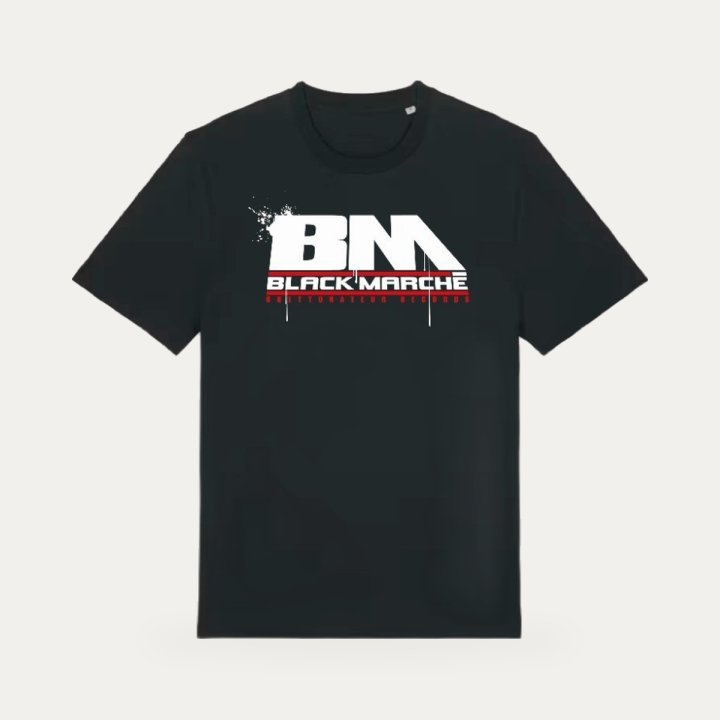 T-shirt Black Marché Marseille la Kalash noir et rouge