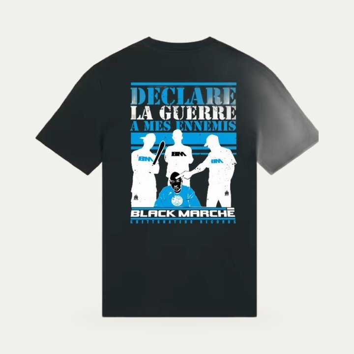T-shirt Black Marché Déclare la guerre noir et bleu – vue 2
