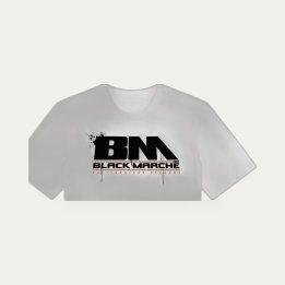 T-shirt Black Marché Marseille la Kalash blanc et marron