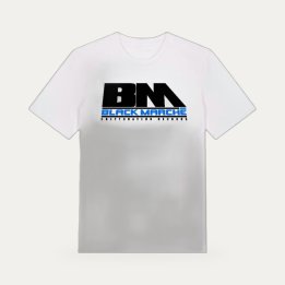 T-shirt Black Marché Cramé comme ma plaque 13 blanc et bleu
