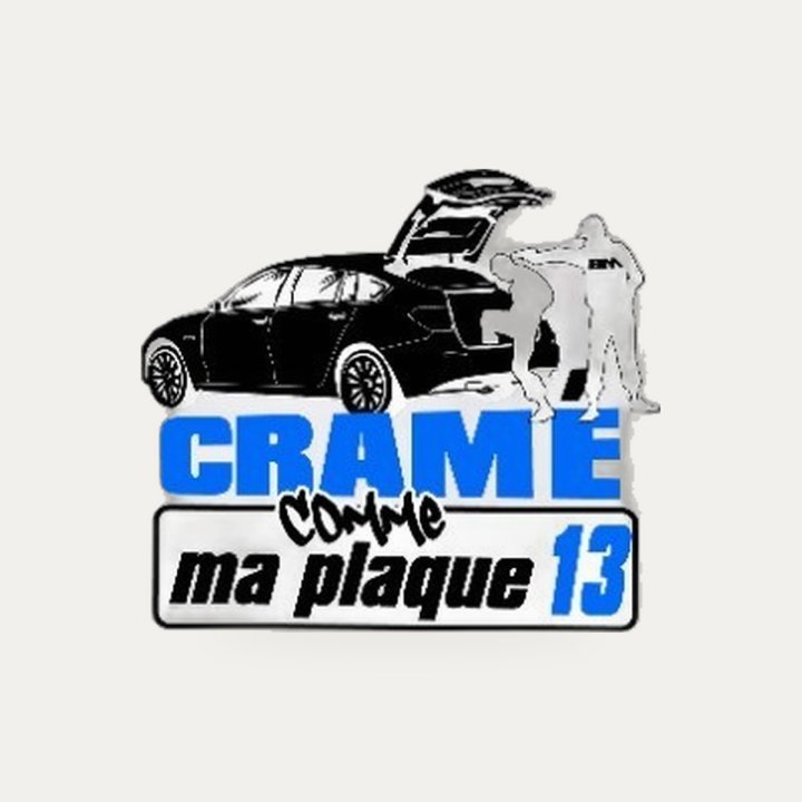 T-shirt Black Marché Cramé comme ma plaque 13 blanc et bleu – vue 2