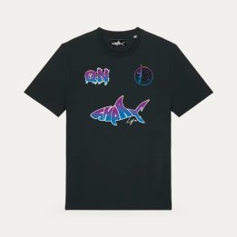 T-shirt Sharklife QN Quartier nord violet et bleu