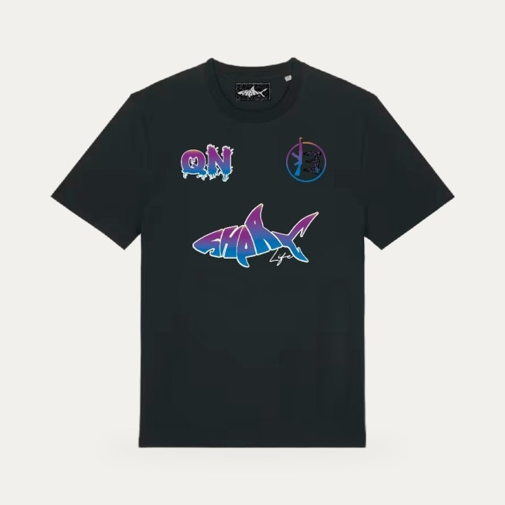 T-shirt Sharklife QN Quartier nord violet et bleu