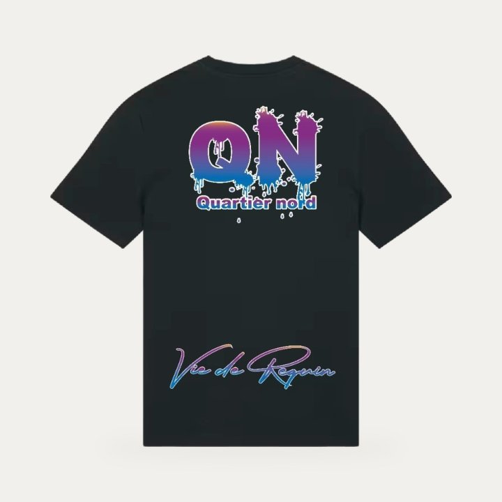 T-shirt Sharklife QN Quartier nord violet et bleu – vue 2