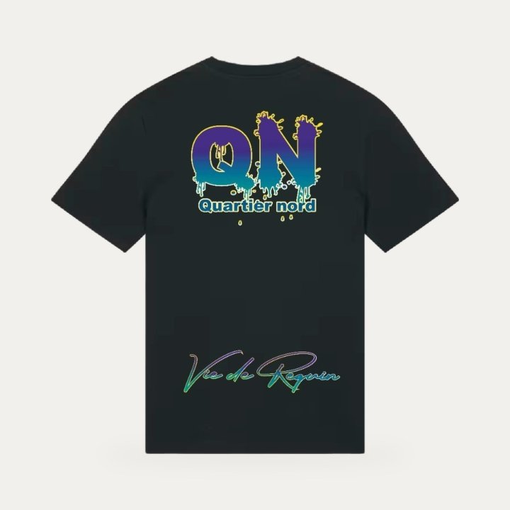 T-shirt Sharklife QN Quartier nord bleu – vue 2