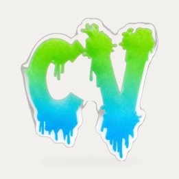 Pin's Sharklife CV bleu et vert