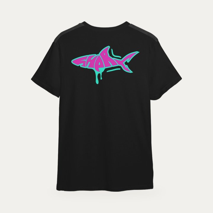 T-shirt Sharklife Shark Neon – vue 2