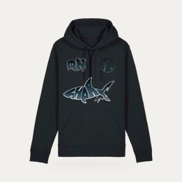 Hoodie Sharklife Quartier Nord QN tout noir