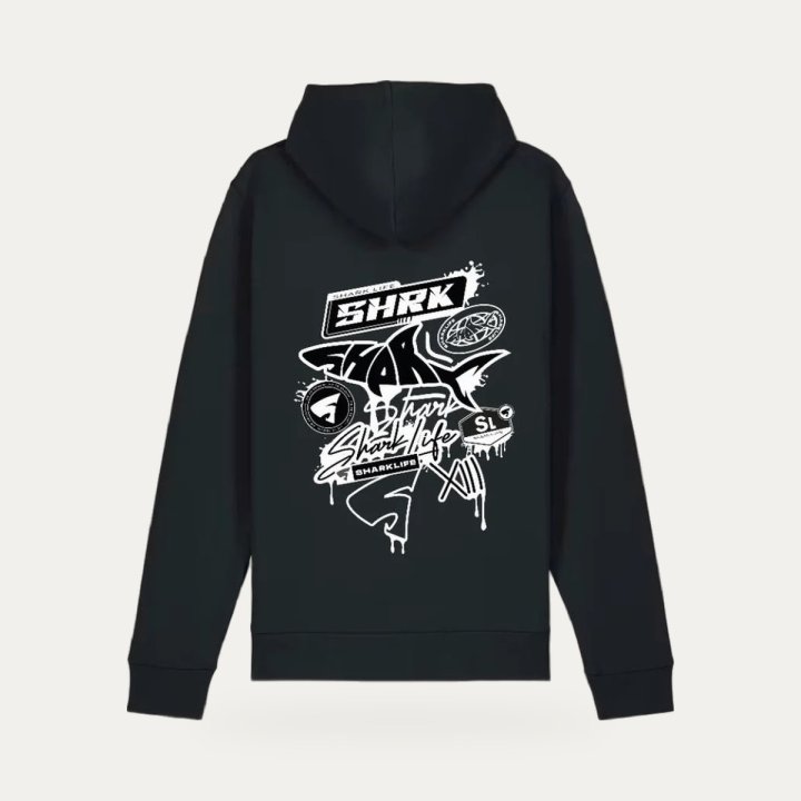 Hoodie Sharklife Sharkland noir et blanc – vue 2