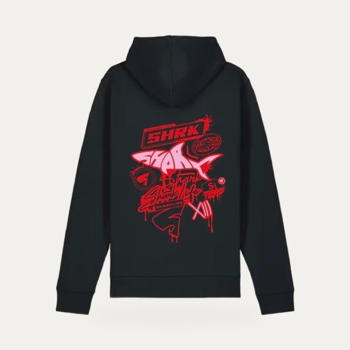 Hoodie Sharklife Sharkland rouge et rose – vue 2