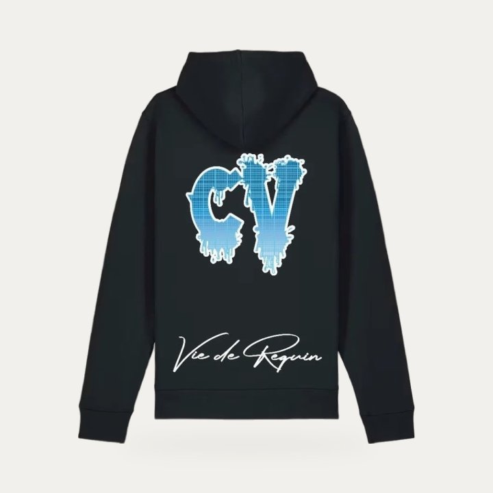 Hoodie Sharklife CV bleu – vue 2
