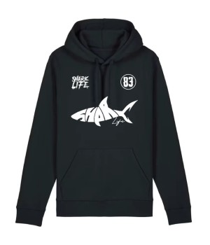 HOODIE SHARK BLACK WHITE 83