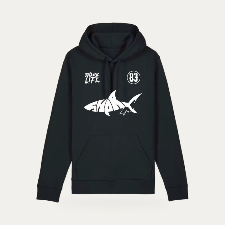 Hoodie Sharklife Shark 83 noir et blanc