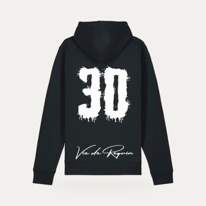 Hoodie Sharklife Shark 30 noir et blanc – vue 2