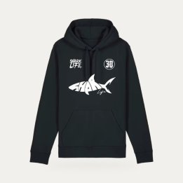 Hoodie Sharklife Shark 30 noir et blanc
