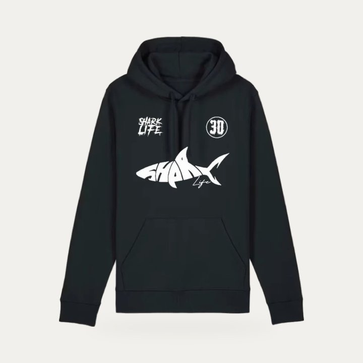 Hoodie Sharklife Shark 30 noir et blanc