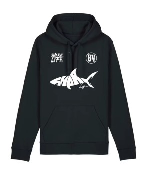 HOODIE SHARK BLACK WHITE 84