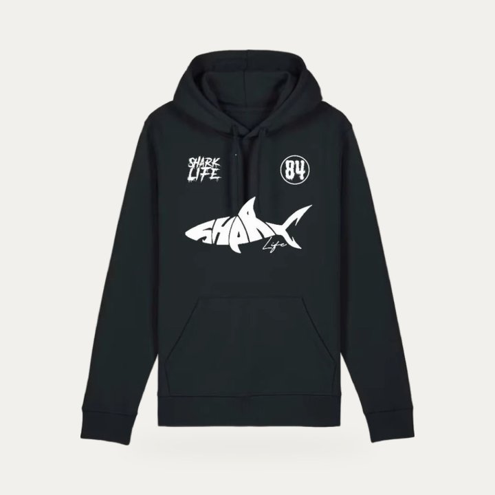 Hoodie Sharklife Shark 84 noir et blanc