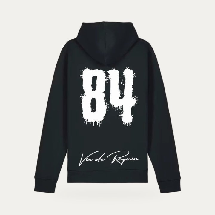 Hoodie Sharklife Shark 84 noir et blanc – vue 2
